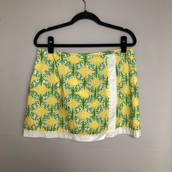 Lilly Pulitzer Pants - Lilly Pulitzer Butterfly Faux Wrap Mini Skirt Vine